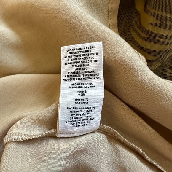 Women's L Free People Velvet Shift Dress Mini Black Tan Studs at Neckline - Picture 10 of 11